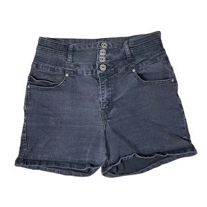 SILVER CRUSH Black Denim Shorts Size 11/12 Women